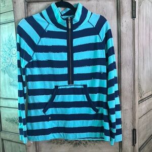 Lilly Pulitzer Blue and Teal Striped Pullover